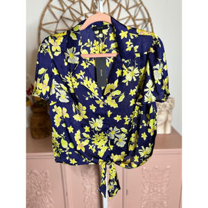 Women's Eclair Blouse - Floral -‎ Blue - Size M